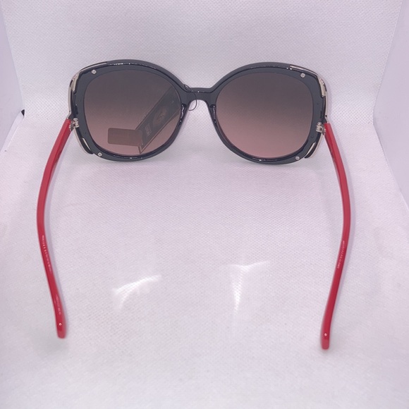 VG Designer Black Red Frame Bling Sunglasses - Picture 4 of 4